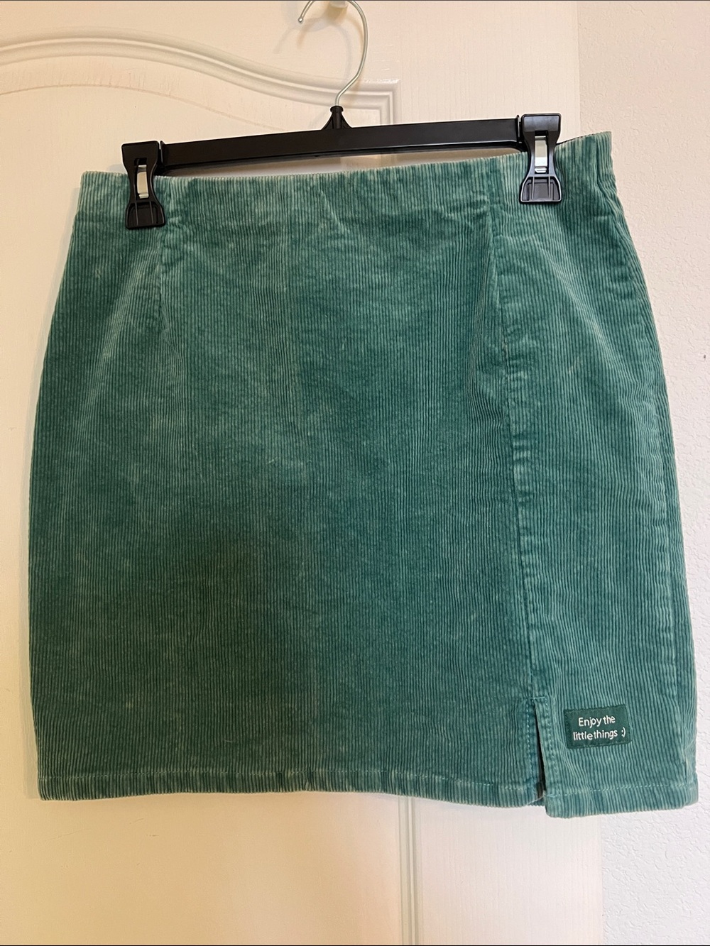Divided Green Corduroy Mini Skirt